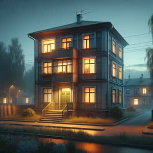 1989 Panelka House - Retro Style Aesthetic Evening Scene