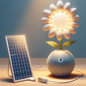 Solar-Powered Daisy Globe Lamp with Bluetooth Speaker