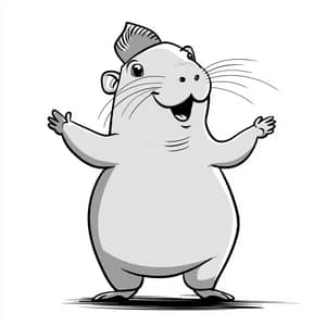 Cute Dancing Cappybara Cartoon - Vector Art