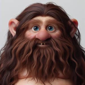 Unique Dwarf Character with Long Chocolate Hair