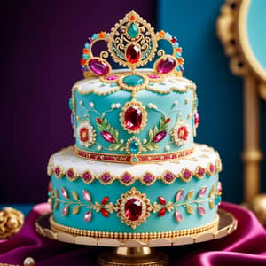 Luxury Embroidered Cake with Gemstones