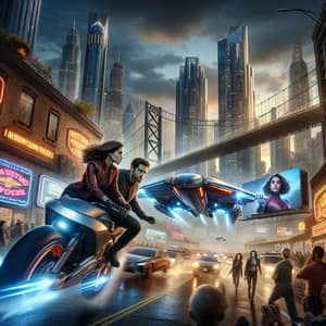 Urban Action Thrills - Motorcycle vs. Hovercraft