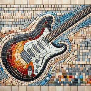 Electric Guitar Mosaic Art Piece