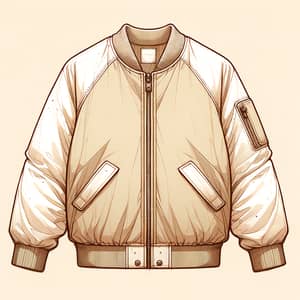 Beige Children's Bomber Jacket Sketch with Milky Sleeves