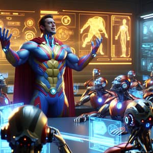 Superhero Imparts Human Values to Futuristic Robots