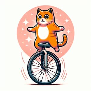 Cat on a Unicycle: Amazing Feline Balancing Act