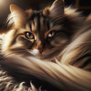 Tranquil Fluffy Feline - Natural Daylight Capture