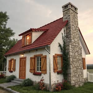 Charming House with Stone Chimney and Shutters