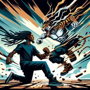 Epic Dreadhead vs Cursed Half-Tiger Combat Scene