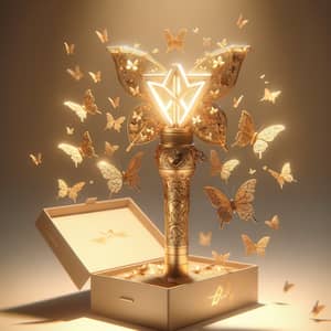 K-pop Lightstick with Butterflies: High-Res Realistic Demonstration