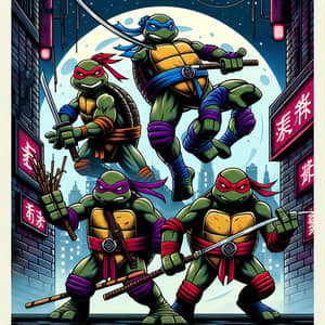 Ninja Turtles Poster: Martial Arts Heroes in Action