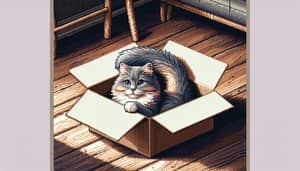 Charming Pixel Art: Playful Cat in a Box