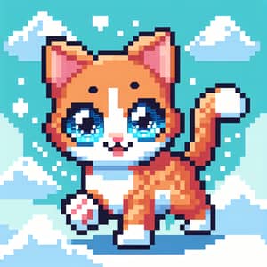 Charming Pixel Art Cat: Cute & Playful Design