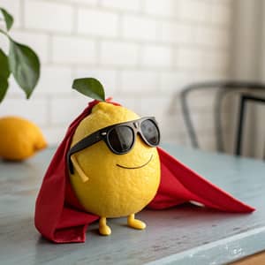 Super Lemon with Cape and Glasses