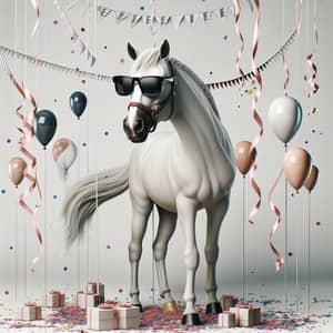 Cool Horse with Sunglasses: Party Vibes Unleashed