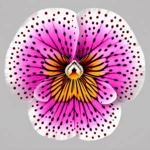 Elegant Pink Pansy Flower Art - Luxury Gem Design