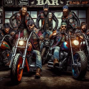 Diverse Group of Tough Bikers | Custom Motorcycles & Rugged Style