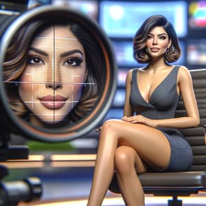 Hispanic Female TV Anchor in Stylish Mini Skirt | Morning Broadcast