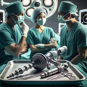 Operating Room Scene with Cystoscope and Surgeons