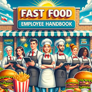 Engaging Fast Food Restaurant Employee Handbook Cover Design