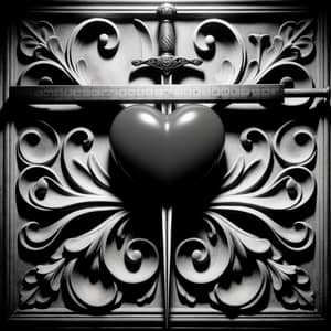 Tiler's Sword & Crimson Heart: Dramatic Gothic Fine Art Photo