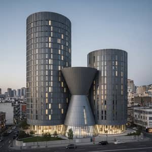 Innovative Building Design: Cylinder and Cone Shapes
