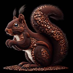 Squirrel Made of Coffee Beans: Artful Creation