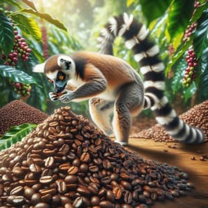 Coffee Bean Ringtail Lemur Playtime Delight