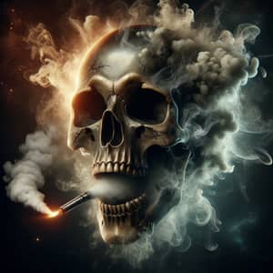 Skull Emitting Smoke - Calavera Art