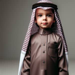 Traditional Saudi Child in Full Uniform