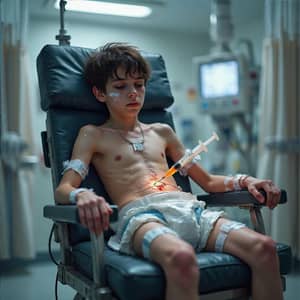 Cyberpunk Hospital Escape: A Teen's Struggle