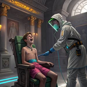 Renaissance Cyberpunk Hospital Scene