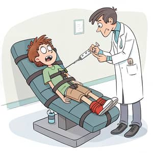 Hospital Restraint: Emotional Cartoon of a Teenager