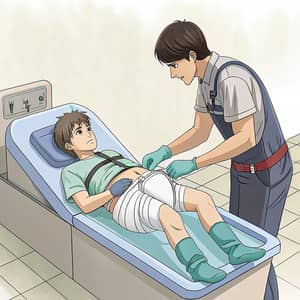 Young Male Trainee in Unique Nursing Situation