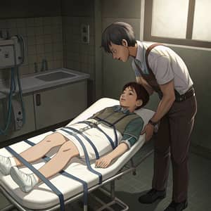 Anime Nursing Bath Scene with Male Trainee