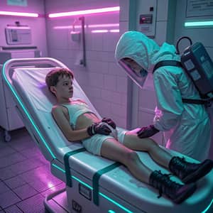 Teen Diaper Change in Cyberpunk Nursing Bath