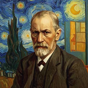 Freud in Van Gogh Painting - Explore the Art