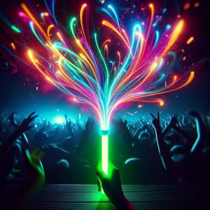 Vibrant Lightsticks: Capturing EDM Concert Energy