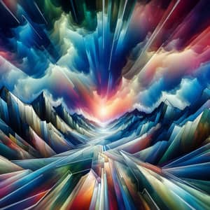 Mesmerizing Abstract Mountain Landscape Art