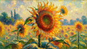 Sunflower in Impressionist Art - Vibrant Colors