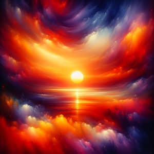 Vivid Sunset Abstract Art - Captivating Colors & Emotions