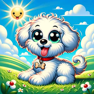 Lovable Maltipoo Ollie Boy Cartoon Art