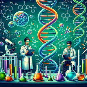 Biochemistry Vector Image: Double Helix DNA Structure & Biochemistry Tools