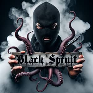 Aggressive Octopus in Black Balaclava - Black Sprut