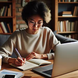 Diverse Individual Studying Online with Modern Laptop | Educational Website