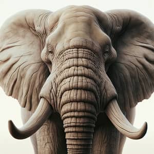 Full Face of a Majestic Elephant