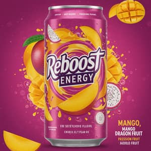 Reboost Energy Drink - Mango, Dragon Fruit & Passion Fruit