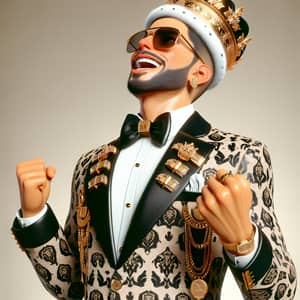 Hyper-Realistic 3D Hispanic Figure | High-End Attire & Elation