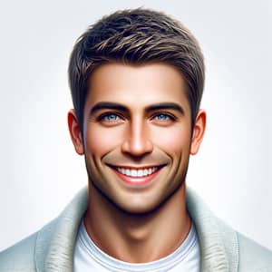 Hyperrealistic Smiling Soccer Player Lookalike Portrait