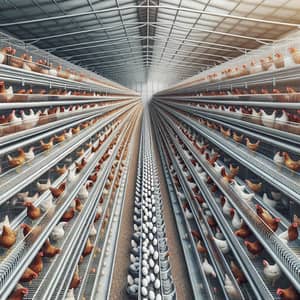 Innovative Poultry Farm with Egg Collection System